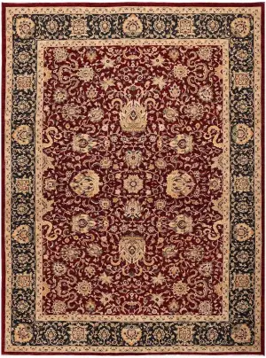 Pakistani-One of a Kind Sultanabad Burgundy/Black - 9' 9'' x 13' 10''