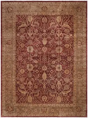 Pakistani-One of a Kind Sultanabad Burgundy/Gold - 13' 7'' x 17' 3''