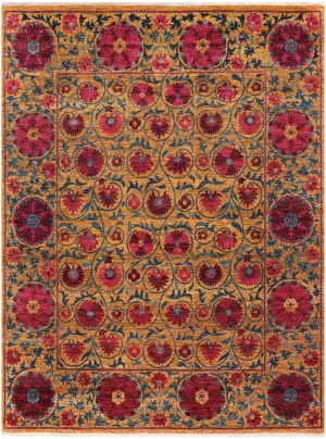 Pakistani-One of a Kind Suzani Gold - 8' 2'' x 10' 2''