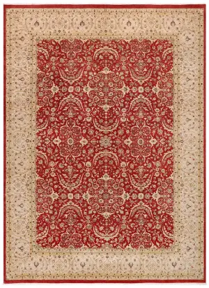Pakistani-One of a Kind Tabriz Rust/Ivory - 9' 11'' x 13' 9''