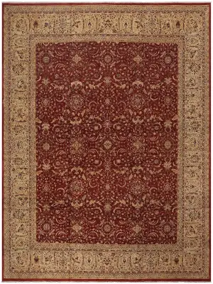 Pakistani-One of a Kind Tabriz Rust/Gold - 12' x 15' 2''