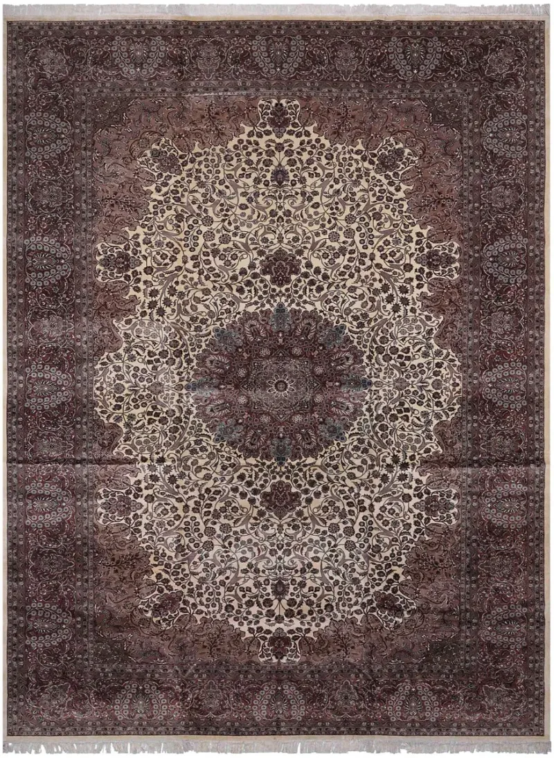 Pakistani-One of a Kind Tabriz Ivory/Taupe  -  12' 3'' x  18' 2''