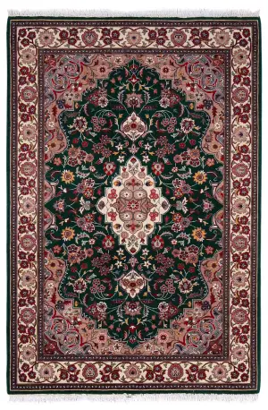 Pakistani-One of a Kind Tabriz Ivory - 4' 2'' x 6' 2''