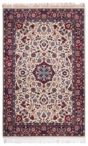 Pakistani-One of a Kind Tabriz Red - 4' x 6' 3''