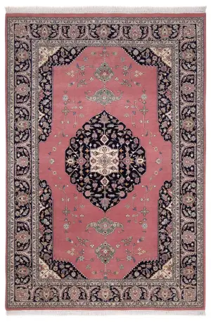 Pakistani-One of a Kind Tabriz Navy - 6' 1'' x 9' 1''