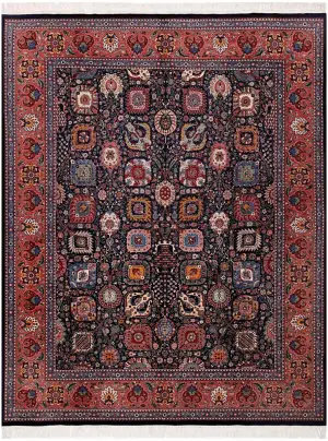 Pakistani-One of a Kind Tabriz Navy - 8' 1'' x 10' 3''