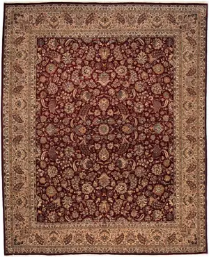 Pakistani-One of a Kind Tabriz Red - 8' x 9' 11''