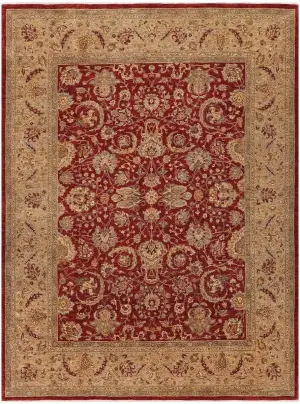 Pakistani-One of a Kind Tabriz Red - 8' 2'' x 10' 2''