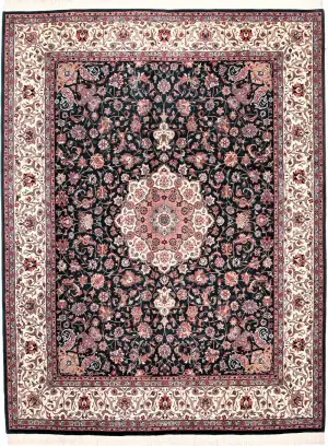 Pakistani-One of a Kind Tabriz Teal - 8' 1'' x 10' 7''