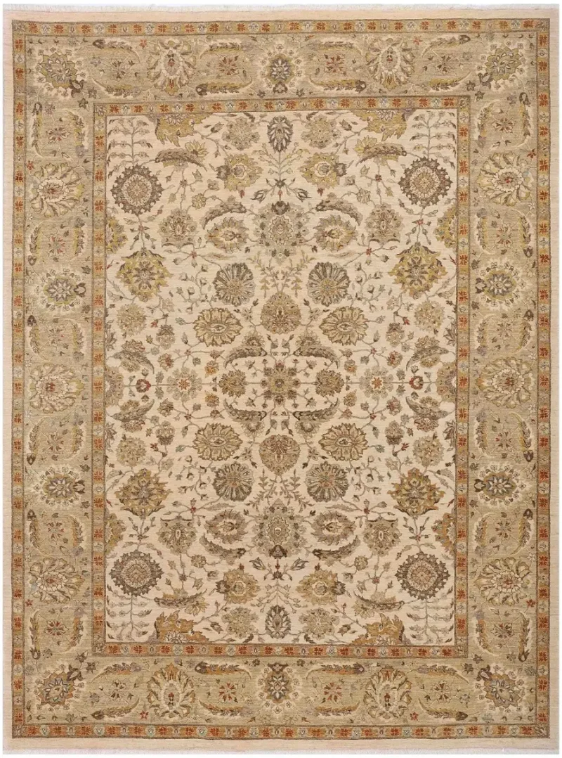 Pakistani-One of a Kind Tabriz Ivory  -  9'  x  12' 