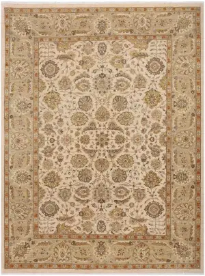 Pakistani-One of a Kind Tabriz Ivory - 9' x 12'