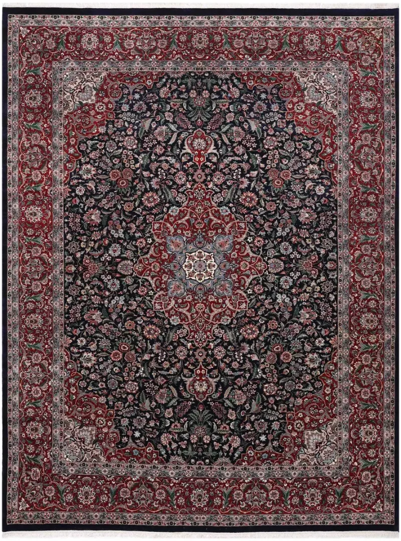 Pakistani-One of a Kind Tabriz Navy/Red  -  9' 1'' x  12' 4''