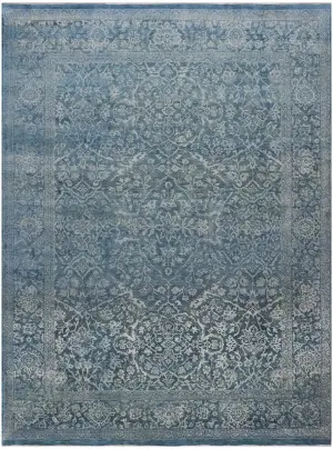 Pakistani-One of a Kind Tabriz Teal - 9' x 11' 11''