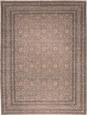 Pakistani-One of a Kind Transitional Taupe - 8' 1'' x 11' 5''