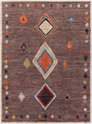 Pakistani-One of a Kind Tribal Brown - 8' x 10'