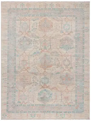Pakistani Oushak Oushak Ivory/Light Blue - 9' 10'' x 12' 10''
