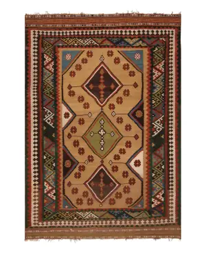 Persian Kilim Geometric Gold/Multi - 5' 6'' x 10'