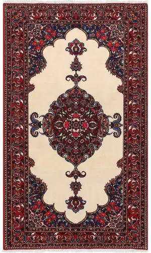 Persian-One of a Kind Bakhtiari Ivory/Rust - 5' 1'' x 8' 8''