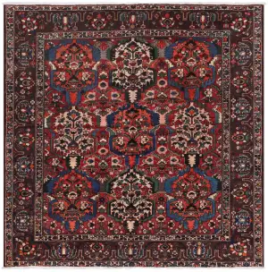Persian-One of a Kind Bakhtiari Red/Plum - 9' 2'' x 9' 4''