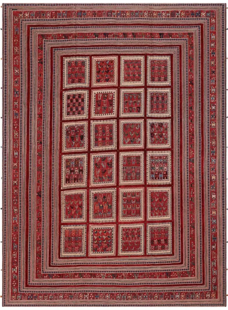 Persian-One of a Kind Balouch Soumak Red  -  9' 11'' x  13' 3''