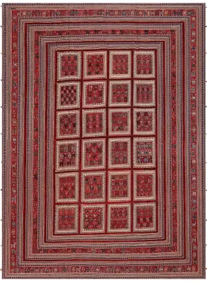 Persian-One of a Kind Balouch Soumak Red - 9' 11'' x 13' 3''