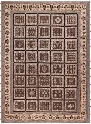 Persian-One of a Kind Balouch Soumak Brown/Ivory - 9' 11'' x 13' 8''