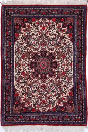 Persian-One of a Kind Bidjar Ivory - 3' 8'' x 5' 2''