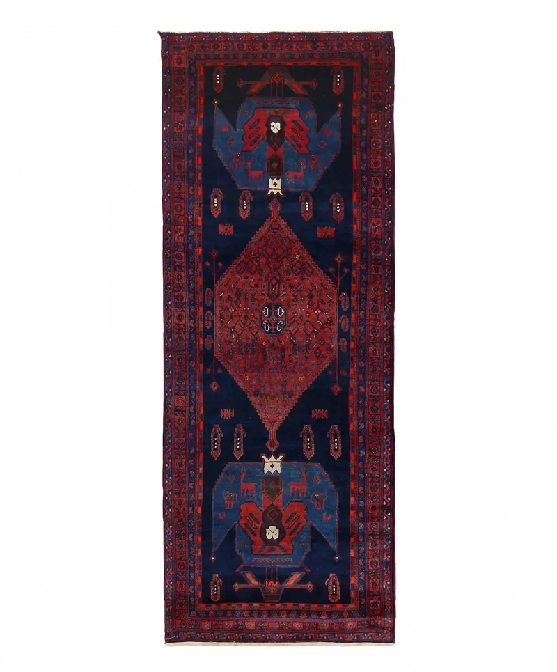 Persian-One of a Kind Kurdish Kakaberu  Navy  -  4' 5'' x  11' 3''