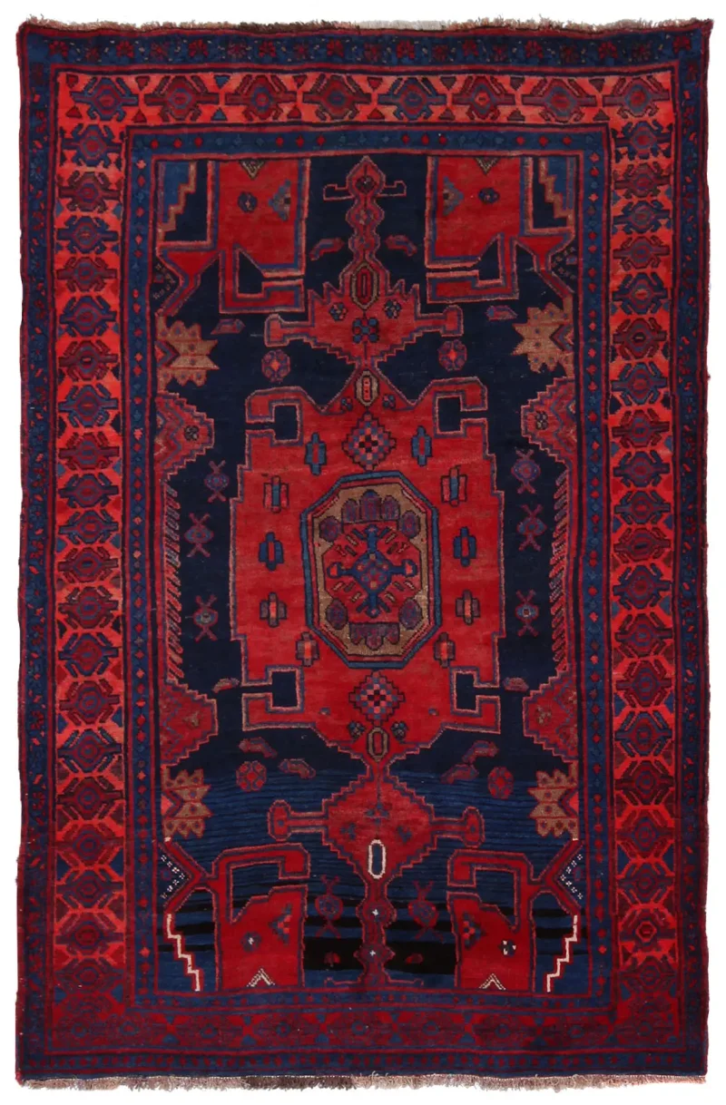 Persian-One of a Kind Bidjar Burgundy  -  4' 1'' x  6' 2''