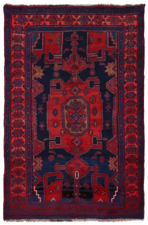 Persian-One of a Kind Bidjar Burgundy - 4' 1'' x 6' 2''