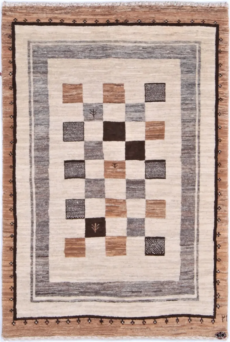 Persian-One of a Kind Gabbeh Beige  -  2' 8'' x  3' 11''