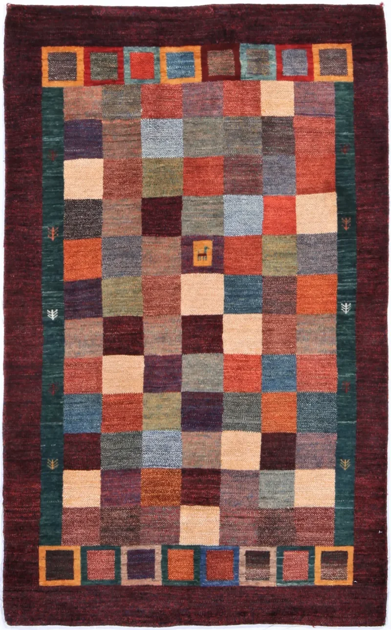 Persian-One of a Kind Gabbeh Multi  -  3' 5'' x  5' 5''