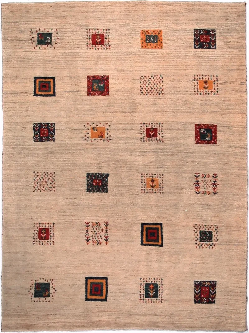Persian-One of a Kind Gabbeh Beige  -  5' 6'' x  7' 9''