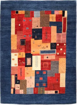 Persian-One of a Kind Gabbeh Multi - 6' 7'' x 9' 6''