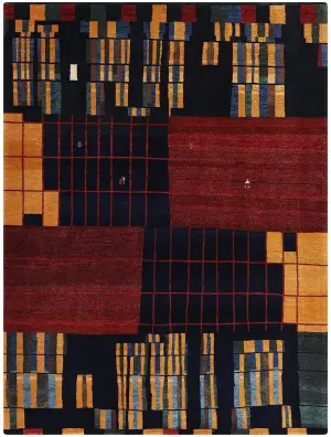 Persian-One of a Kind Gabbeh Navy/Multi - 5' 8'' x 7' 11''