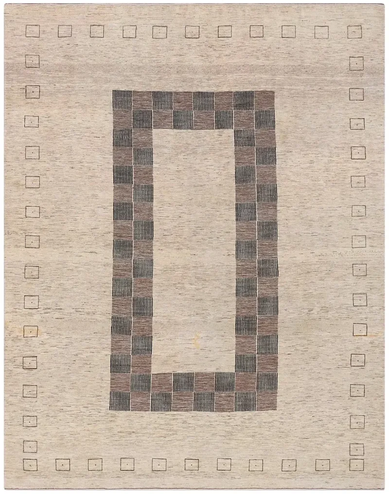 Persian-One of a Kind Gabbeh Beige  -  7' 5'' x  9' 5''
