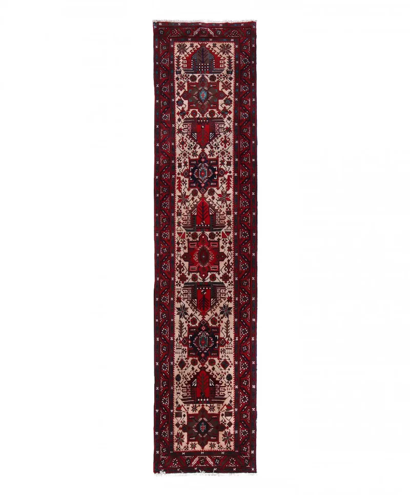 Persian-One of a Kind Gharajeh Red  -  3' 3'' x  14' 1''