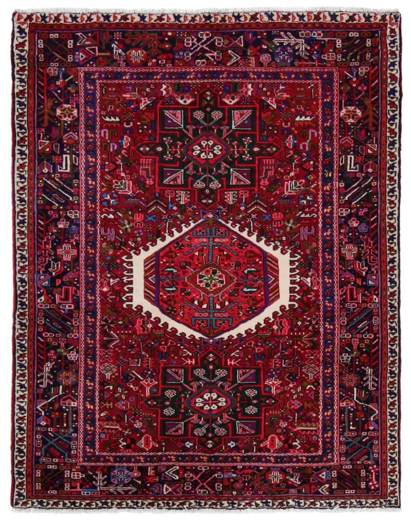 Persian-One of a Kind Gharajeh Navy  -  4' 10'' x  6' 4''