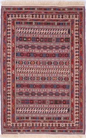 Persian-One of a Kind Ghashghai Multi - 3' 4'' x 5' 2''
