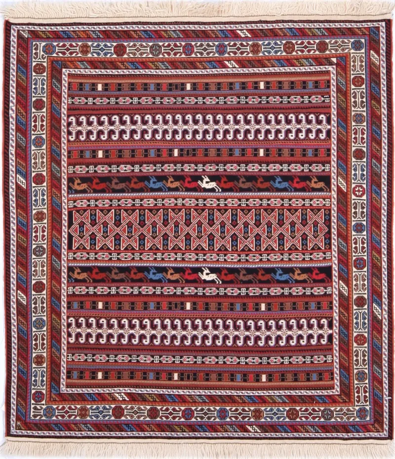 Persian-One of a Kind Ghashghai Multi  -  3' 3'' x  3' 6''