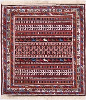 Persian-One of a Kind Ghashghai Multi - 3' 3'' x 3' 6''