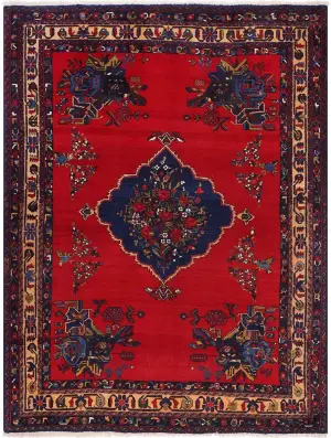 Persian-One of a Kind Afshar Red/Navy - 5' 2'' x 7' 1''