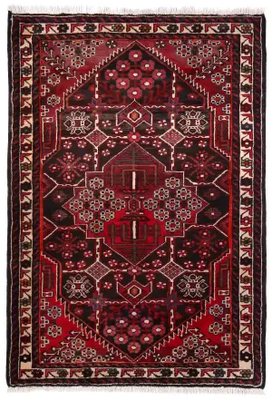 Persian-One of a Kind Hamedan Red - 3' 4'' x 4' 10''