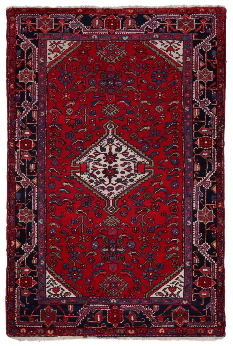 Persian-One of a Kind Hamedan Navy  -  4' 6'' x  6' 10''