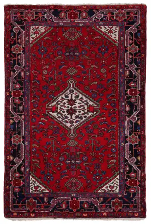 Persian-One of a Kind Hamedan Navy - 4' 6'' x 6' 10''