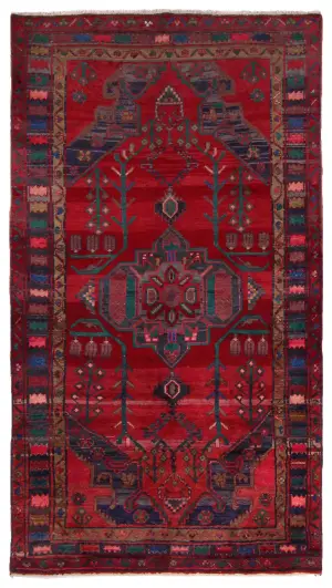 Persian-One of a Kind Hamedan Red - 4' 11'' x 8' 8''