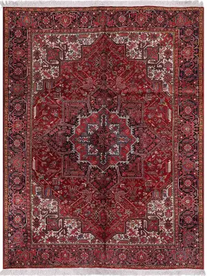 Persian-One of a Kind Heriz Red/Navy - 10' x 12' 11''
