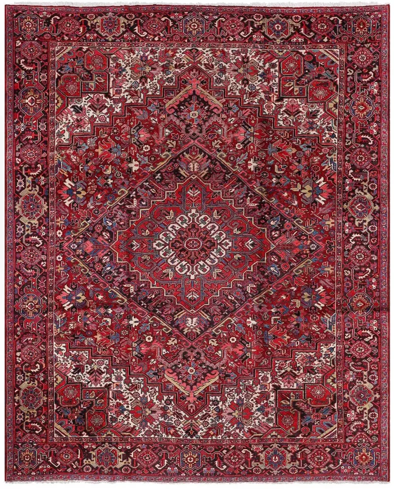 Persian-One of a Kind Heriz Red/Navy  -  10' 9'' x  13' 4''