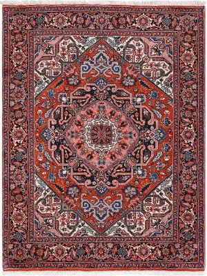 Persian-One of a Kind Heriz Rust/Multi - 5' x 6' 8''