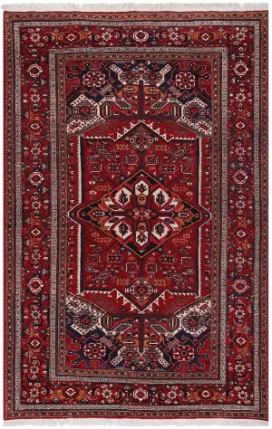 Persian-One of a Kind Heriz Red/Navy - 7' 4'' x 11' 2''